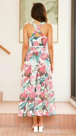 Reba Maxi Dress - Pink/Green Floral