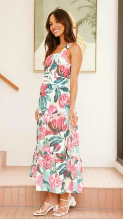Reba Maxi Dress - Pink/Green Floral