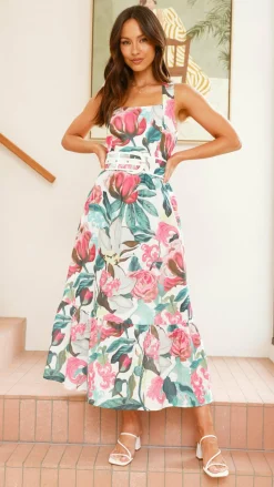 Reba Maxi Dress - Pink/Green Floral