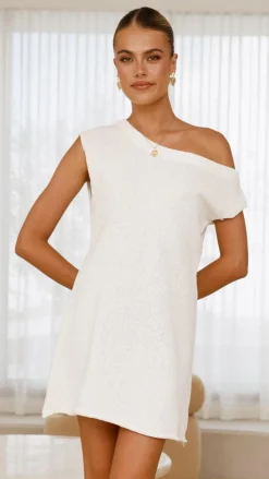 Robin Off Shoulder Mini Dress - White