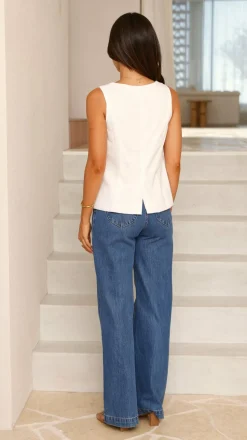 Rochelle Vest Top - White