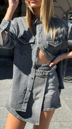 Rollas Skort - Black Stone