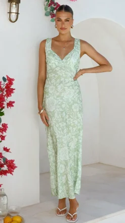 Rubie Maxi Dress - Lime Floral