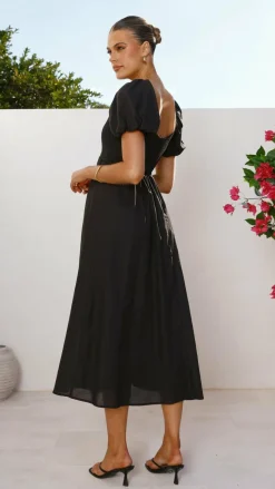 Sahirah Midi Dress - Black