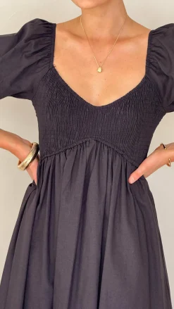 Sahirah Midi Dress - Black