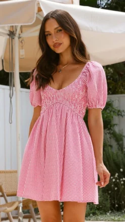 Sahirah Mini Dress - Red / White Gingham