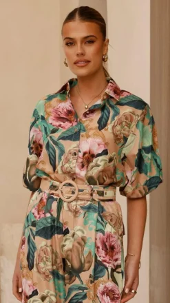 Sammy Button Down Shirt - Mocha Rose