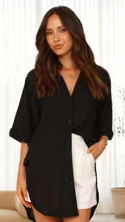 Samson Button Up Shirt - Black