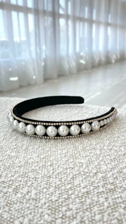 Sana Headband - Black/Pearl