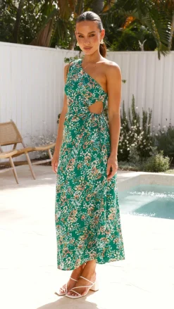 Sara Maxi Dress - Green Floral