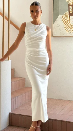 Sarsha Boatneck Maxi Dress - White