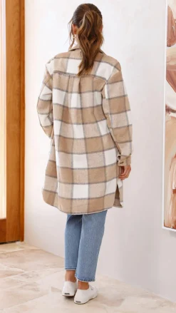Saskia Jacket - Beige/Cream Check