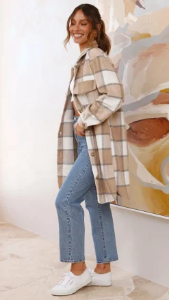 Saskia Jacket - Beige/Cream Check