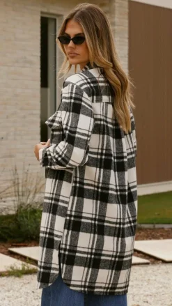 Saskia Jacket - Black/Cream Check