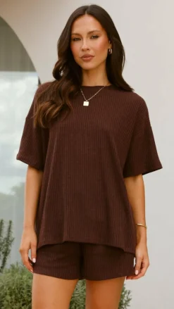 Selma Top and Shorts Set - Chocolate