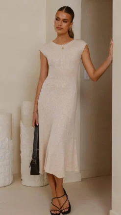 Seona Knit Midi Dress - Natural