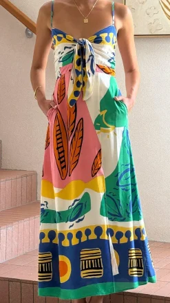 Shahar Maxi Dress - Green Print