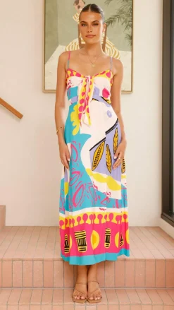 Shahar Maxi Dress - Pink Print