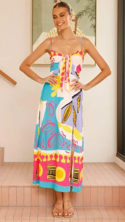 Shahar Maxi Dress - Pink Print