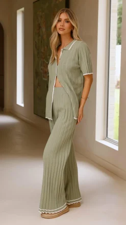 Shaylie Button Up Shirt - Sage