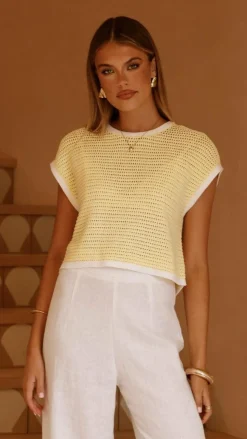 Shoreline Crochet Top - Yellow