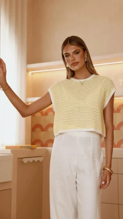 Shoreline Crochet Top - Yellow