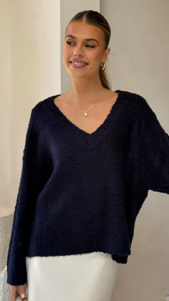 Silas Knit Top - Navy