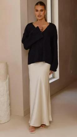 Silas Knit Top - Navy