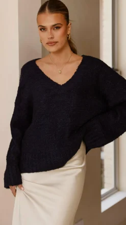 Silas Knit Top - Navy
