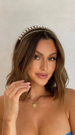 Sinclair Headpiece - Gold/Pearl