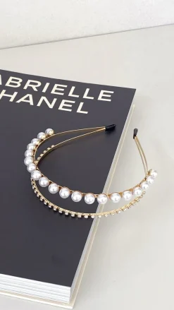 Sinclair Headpiece - Gold/Pearl