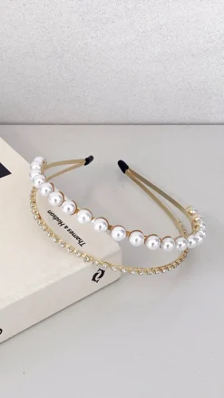 Sinclair Headpiece - Gold/Pearl