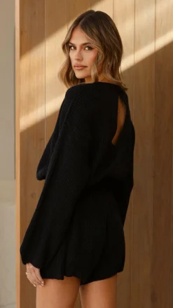 Sol Knit Playsuit - Black