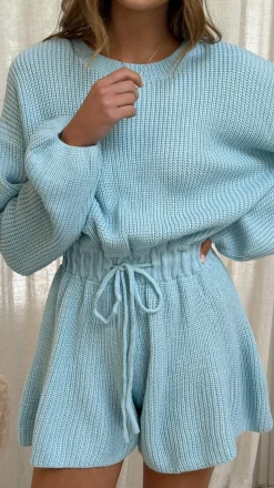 Sol Knit Playsuit - Blue