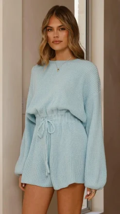 Sol Knit Playsuit - Blue