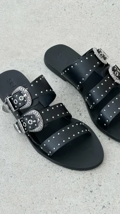 Sol Sana Eastwood Stud Slide - Black / Silver