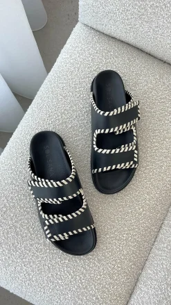 Sol Sana Fontelina Footbed - Black / Off White Trim