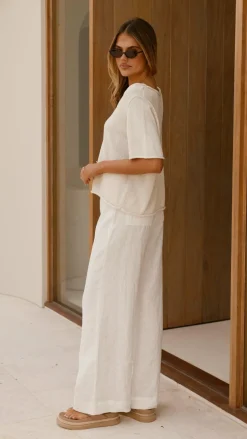 Spring Scoop Neck Tee - Natural