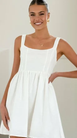 Stacey Linen Mini Dress - White