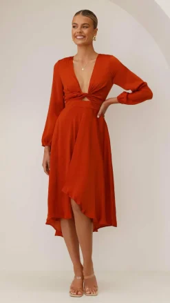 Starry Nights Dress - Rust