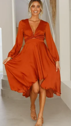 Starry Nights Dress - Rust