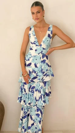 Stasie Maxi Dress - Blue Floral