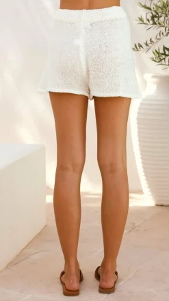 Summer Knit Top and Shorts Set - Cream