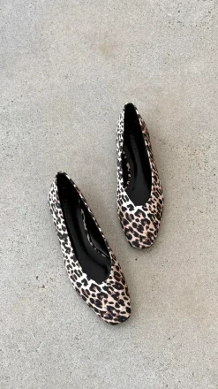 Suzie Ballet Flats - Leopard Satin