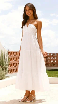 Taffeta Maxi Dress - White