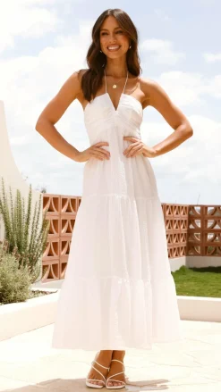 Taffeta Maxi Dress - White