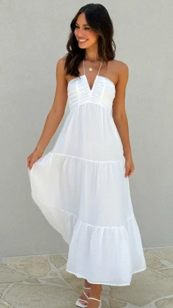 Taffeta Maxi Dress - White