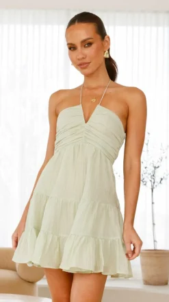 Taffeta Mini Dress - Sage