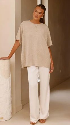 Tahlia Knit Top - Oatmeal