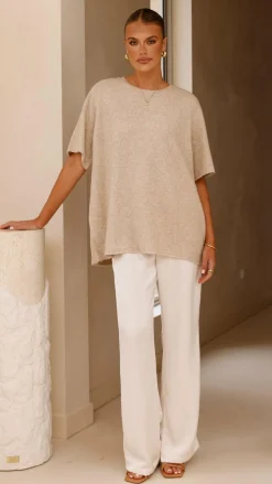 Tahlia Knit Top - Oatmeal